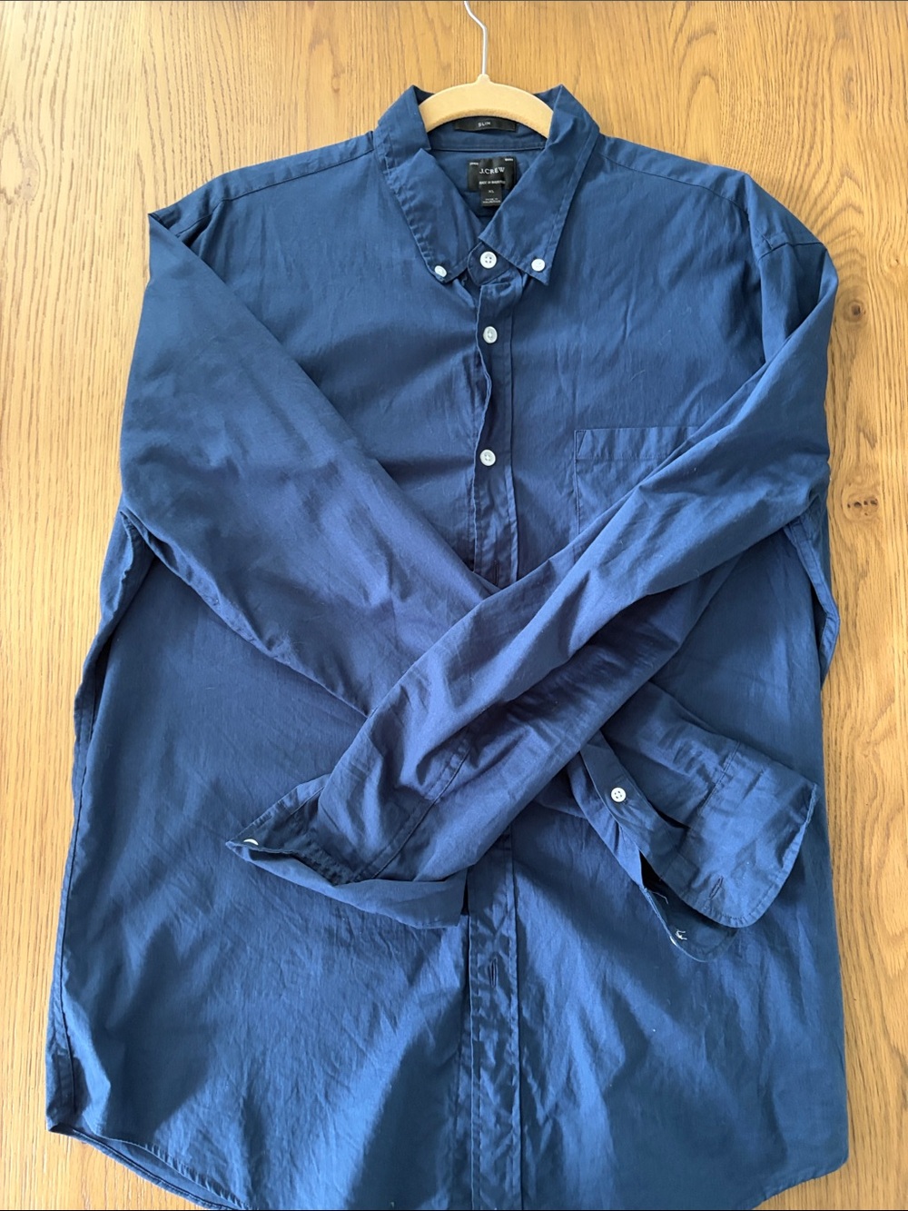 J. Crew Men's Dark Blue Button-Down Shirt Slim Fit